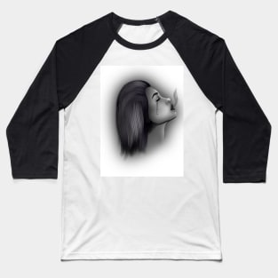 Smoking girl Baseball T-Shirt